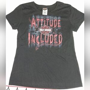 Harley-Davidson Black and Red Short Sleeve Tee